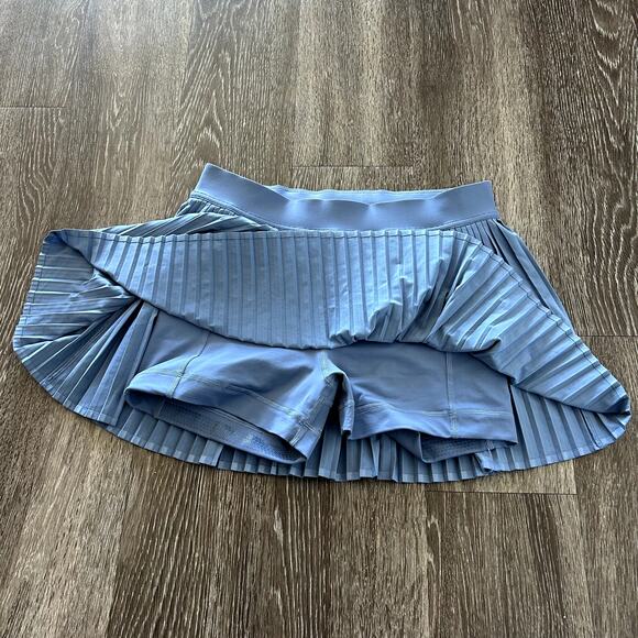 EUC Lululemon Oasis Blue Varsity Pleated Tennis Skort 8 Hi-Rise Athletic Skirt - Picture 5 of 16